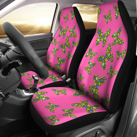 Image of Colorful Butterfly 2 Front Car Seat Covers,Car Seat Covers,Car Seat Covers Pair,Car Seat Protector,Car Accessory,Front Seat Covers,