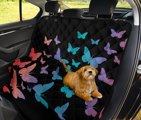 Image of Gradient Butterfly Art , Colorful Car Back Seat Pet Covers, Backseat Protector,
