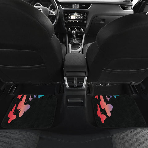 Image of Colorful Butterfly gradient art Car Mats Back/Front, Floor Mats Set, Car