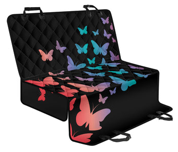 Gradient Butterfly Art , Colorful Car Back Seat Pet Covers, Backseat Protector,