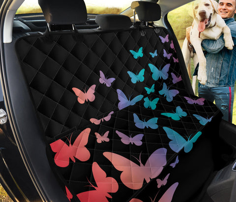 Image of Gradient Butterfly Art , Colorful Car Back Seat Pet Covers, Backseat Protector,