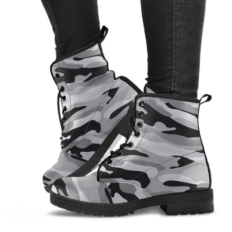 Image of Camouflage Boho Women's Boots: Vegan Leather, Handcrafted Lace,Up Boots, Vegan