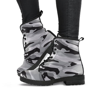 Camouflage Boho Women's Boots: Vegan Leather, Handcrafted Lace,Up Boots, Vegan