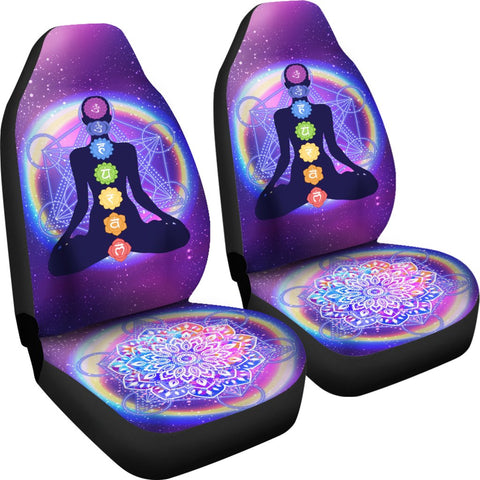 Image of Colorful Chakra Mandala Car Seat Covers,Car Seat Covers Pair,Car Seat Protector,Car Accessory,Front Seat Covers,Seat Cover for Car