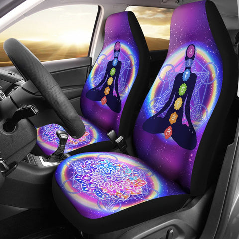 Image of Colorful Chakra Mandala Car Seat Covers,Car Seat Covers Pair,Car Seat Protector,Car Accessory,Front Seat Covers,Seat Cover for Car