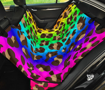 Colorful Cheetah Leopard Print , Vibrant Animal Print Car Back Seat Pet Covers,