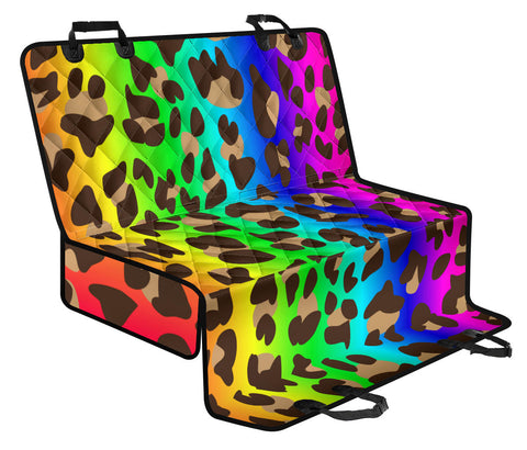 Image of Colorful Cheetah Leopard Print , Vibrant Animal Print Car Back Seat Pet Covers,