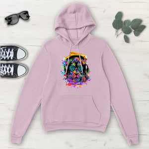Colorful Cool Hipster Lion Multicolored Classic Unisex Pullover Hoodie, Mens,