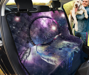 Cosmic Dreamcatcher Nebula Design , Galaxy Space Car Back Seat Pet Covers,