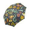 Colorful Doodle Hippie Cartoon Auto-Foldable Umbrella (Model U04)