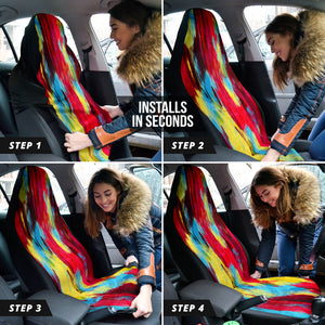 Colorful Splatter Abstract Art Car Seat Covers, Front Seat Protectors, Modern
