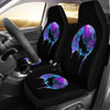 Colorful Dripping Moon Wolf Car Seat Covers,Car Seat Covers Pair,Car Seat Protector,Car Accessory,Seat Cover for Car,2 Front Car Seat Covers