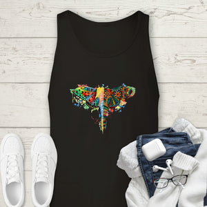 Colorful Elephant Abstract Multicolored Premium Unisex Tank Top, Graphic Tank,