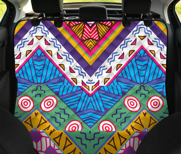 Colorful Ethnic Aztec Boho Chic Pattern , Bohemian Car Back Seat Pet Covers,