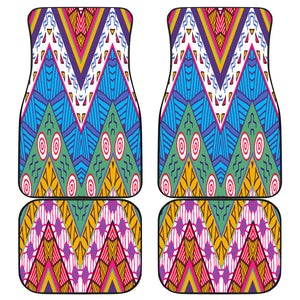 Colorful Ethnic Aztec Boho Chic Bohemian Pattern Car Mats Back/Front, Floor Mats