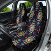 Ethnic Bohemian Pattern Car Seat Covers, Colorful Boho Chic Aztec Front Seat