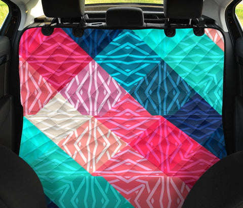 Image of Colorful Ethnic Square Pattern , Vibrant Car Back Seat Pet Covers, Abstract Art