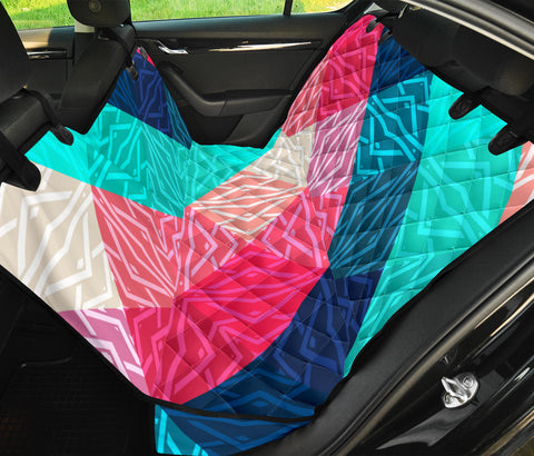 Image of Colorful Ethnic Square Pattern , Vibrant Car Back Seat Pet Covers, Abstract Art