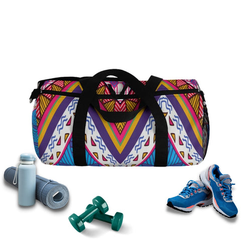 Image of Colorful Ethnic Tribal Duffel Bag, Weekender Bags/ Baby Bag/ Travel Bag/