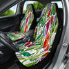 Ethnic Floral Doodle Car Seat Covers, Colorful Front Seat Protectors Pair, Auto