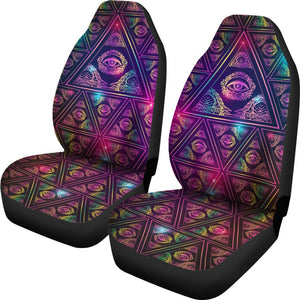 Colorful Eye Of Providence 2 Front Car Seat Covers Car Seat Covers,Car Seat Covers Pair,Car Seat Protector,Car Accessory,Front Seat Covers