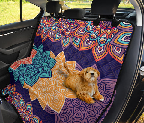 Image of Colorful Floral Mandalas Pattern , Vibrant Car Back Seat Pet Covers, Abstract