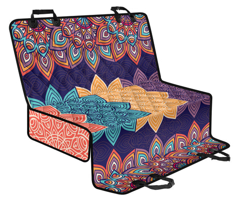 Image of Colorful Floral Mandalas Pattern , Vibrant Car Back Seat Pet Covers, Abstract
