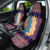 Floral Mandalas Patterns Car Seat Covers, Colorful Front Seat Protectors Pair,