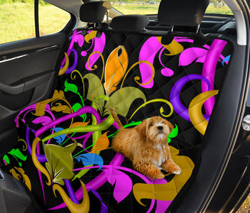 Colorful Floral Pattern , Vibrant Car Back Seat Pet Covers, Backseat Protector,