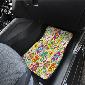 Colorful Floral Patterns Car Mats Back/Front, Floor Mats Set, Car Accessories