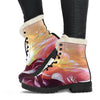 Colorful Floral Sunset Ankle Boots,Lolita Combat Boots,Hand Crafted,Multi Colored,Streetwear, Rain Boots,Hippie,Combat Style Boots,Emo Boots