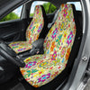 Floral Flowers Patterns Car Seat Covers, Colorful Front Seat Protectors Pair,