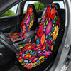 Flower Boho Floral Car Seat Covers, Colorful Front Seat Protectors Pair, Auto