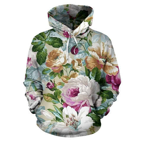 Image of Colorful Flower Hippie Hoodie,Custom Hoodie, Bright Colorful, Fashion Wear,Fashion Clothes,Handmade Hoodie,Floral,Pullover Hoodie