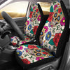 Colorful Flower Sugar Skull 2 Front Car Seat Covers Car Seat Covers,Car Seat Covers Pair,Car Seat Protector,Car Accessory,Front Seat Covers