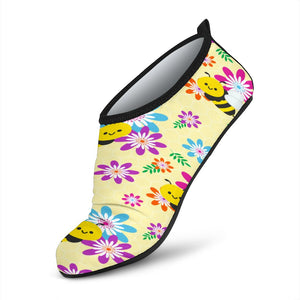 Colorful Flowers And Bees Water Slip On Shoes,Artist Shoes,Custom Shoes, Casual Shoes, Mens, Athletic Sneakers,Kicks Sports Wear,