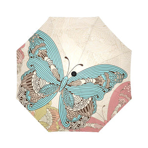 Colorful Flying Butterfly Zen Art Auto-Foldable Umbrella (Model U04)
