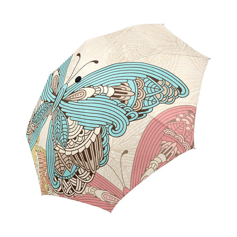 Image of Colorful Flying Butterfly Zen Art Auto-Foldable Umbrella (Model U04)