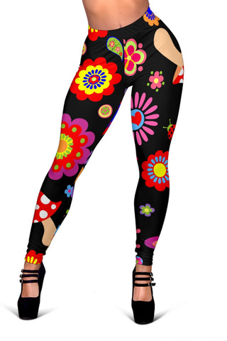 Image of Colorful Fun Hippie Leggings, Polyester Spandex Tights, Low Rise Capri Leggings,Womens Leggings, Pants, Activewear Leggings,Womens Leggings