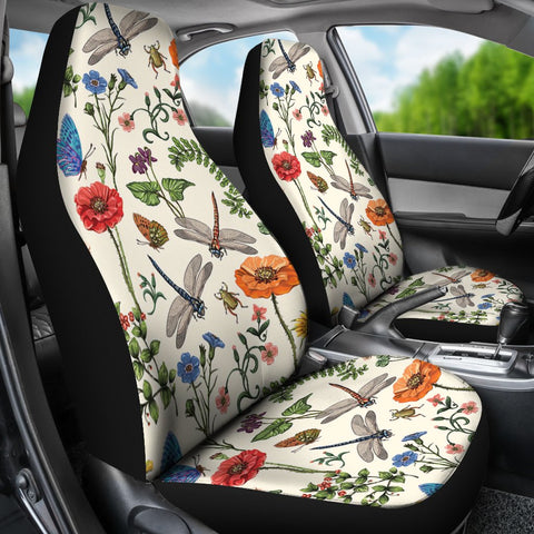 Image of Colorful Garden Dragonfly 2 Front Car Seat Covers, Car Seat Covers,Car Seat Covers Pair,Car Seat Protector,Car Accessory,Front Seat Covers,