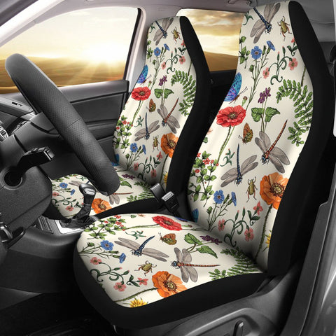 Image of Colorful Garden Dragonfly 2 Front Car Seat Covers, Car Seat Covers,Car Seat Covers Pair,Car Seat Protector,Car Accessory,Front Seat Covers,