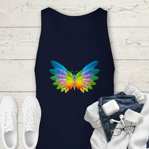 Colorful Gradient Butterfly Multicolored Premium Unisex Tank Top, Graphic Tank,
