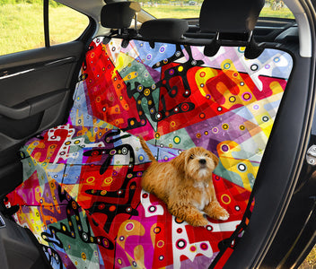 Graffiti Style Abstract Art , Colorful Car Back Seat Pet Covers, Vibrant