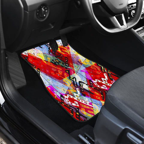Image of Colorful Graffiti Abstract Art Car Mats Back/Front, Floor Mats Set, Car
