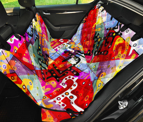 Image of Graffiti Style Abstract Art , Colorful Car Back Seat Pet Covers, Vibrant