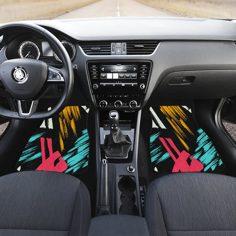 Image of Colorful Graffiti style Abstract Art Car Mats Back/Front, Floor Mats Set, Car