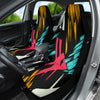 Graffiti Style Abstract Art Car Seat Covers, Colorful Front Seat Protectors