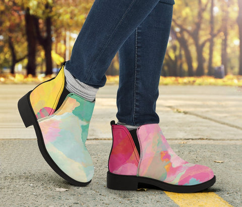 Image of Colorful Grunge Womens Fashion Boots,Women's Boots,Leather Boots Women,Handmade Boots,Biker Boots,Vegan Leather,Rain Boots,Handmade Boots