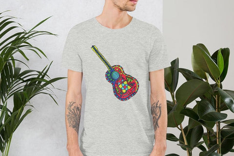 Image of Colorful Guitar Unisex T,Shirt, Mens, Womens, Short Sleeve Shirt, Graphic Tee,