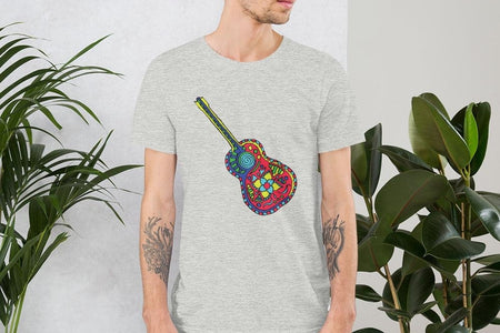 Colorful Guitar Unisex T,Shirt, Mens, Womens, Short Sleeve Shirt, Graphic Tee,